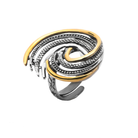 Кольцо из серебра с позолотой «Вихрь»