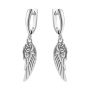 Серьги женские из серебра 925 Цветы Крылья перо роза