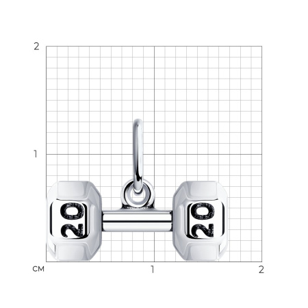 Подвеска из серебра «Штанга»
