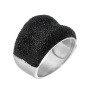 Серебряное кольцо с глиттером «Черный элемент» 01760