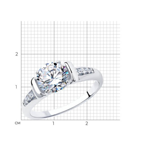 Серебряное кольцо с фианитами