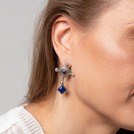 Серебряные серьги «Спокойствие» с лазуритом