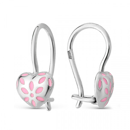 Детские серьги из серебра «Сердечки»