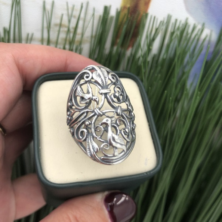 Серебряное кольцо «Птицы»