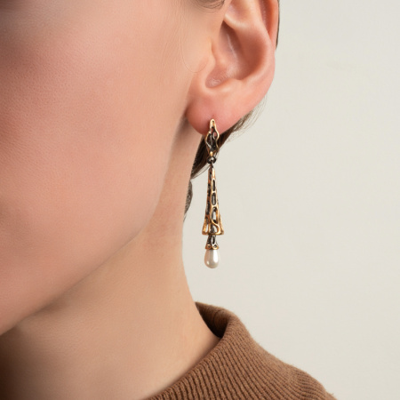 Серьги из серебра с эмаью «Ар-Нуво»