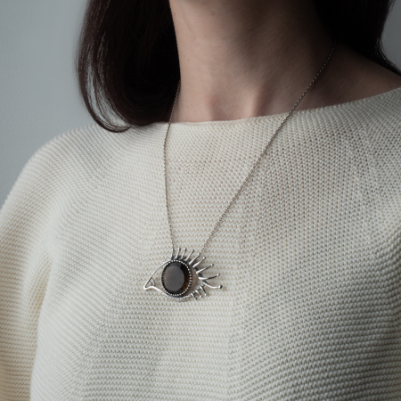 Серебряная подвеска с раухтопазом «Я тебя вижу»