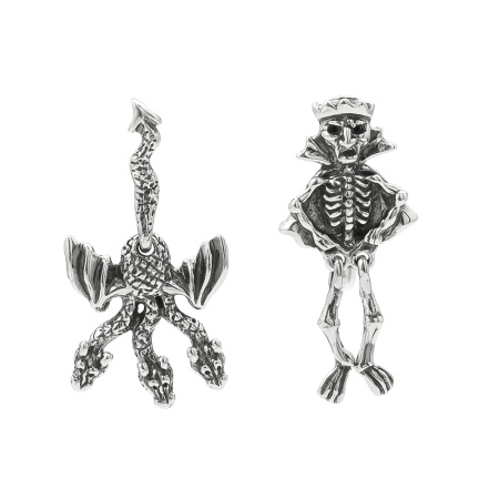 Серьги из серебра «Кощей Горыныч»