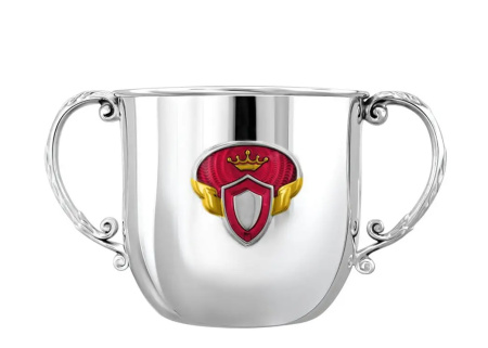 Серебряный поильник «Принцесса» позолота с эмалью