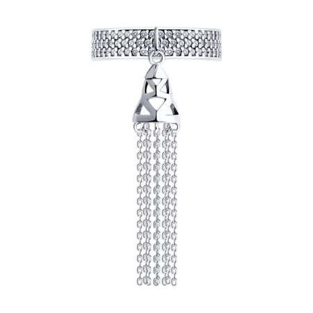 Кольцо из серебра с фианитами