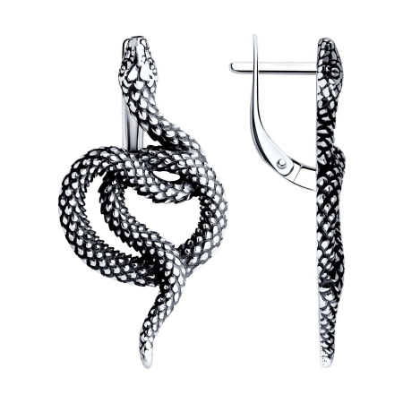 Серьги из серебра «Змея»