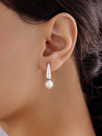 Серьги из серебра с жемчугом