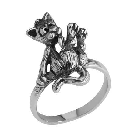Кольцо серебро 925 Кот Пан Спортсмен