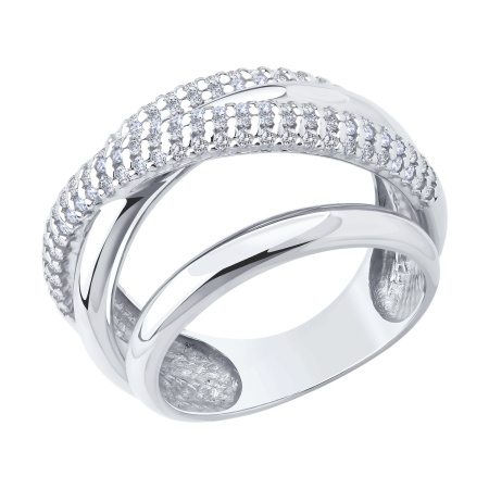 Кольцо из серебра с фианитами Орбита