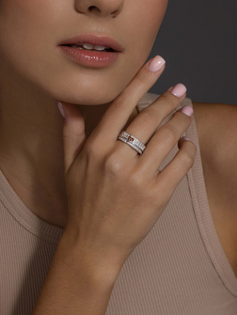 Кольцо из серебра с бриллиантом «Сердце»