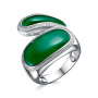 Серебряное кольцо с зеленым агатом