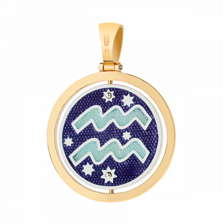 Серебряная подвеска с позолотой «Водолей»