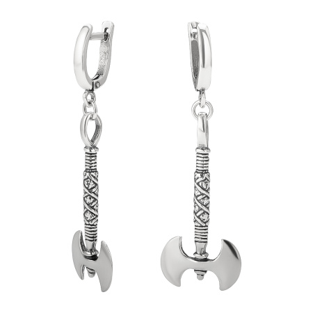 Серебряные серьги «Секира»