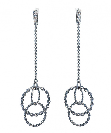 Серебряные серьги с фианитами