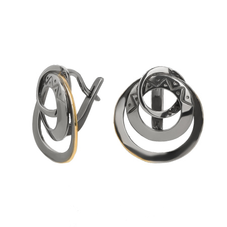 Серебряные серьги с позолотой