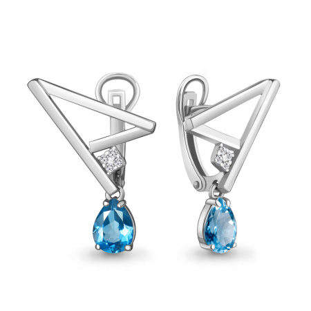 Серьги из серебра с топазами