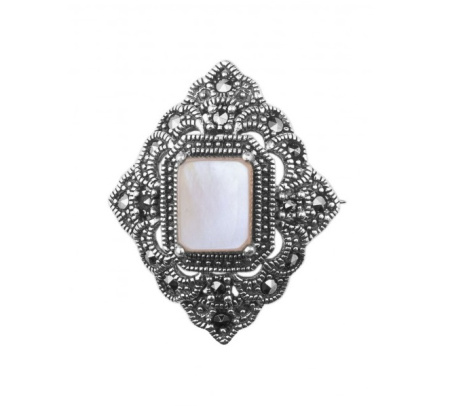 Брошь из серебра с марказитами