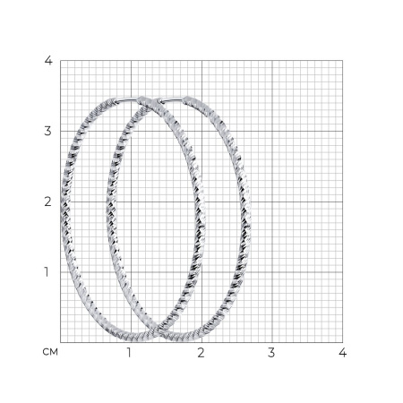 Серьги конго из серебра с алмазной гранью 3,5 см