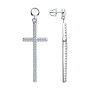Серьги из серебра с фианитами «Крест»