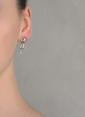 Серебряные ассиметричные серьги «Космо-stars»