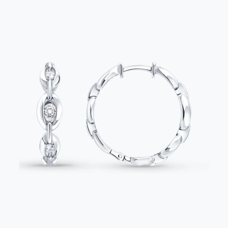 Серьги из серебра с фианитами