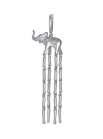 Моносерьга «Слоны Дали» из серебра