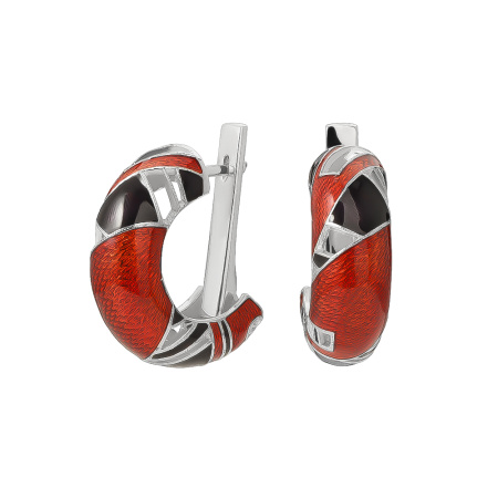 Серебряные серьги «Фараон» с эмалью