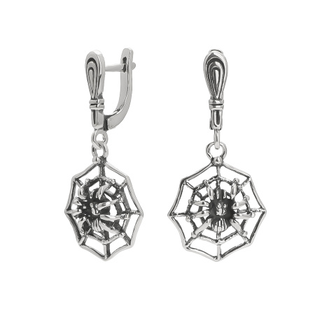 Серебряные серьги «Паутина