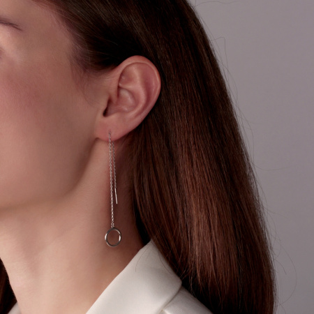 Длинные серебряные серьги