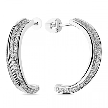 Серьги из серебра с фианитами