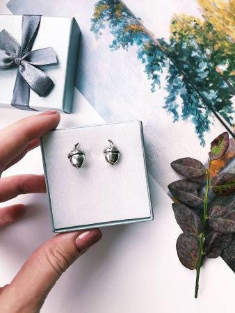 Серьги из серебра «Желудь»