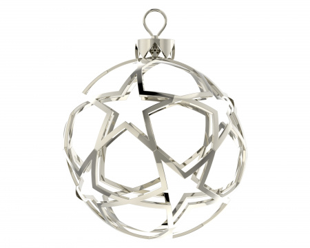 Серебряная елочная игрушка «Мяч»