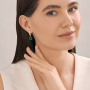 Серьги из серебра с кварцами и фианитами
