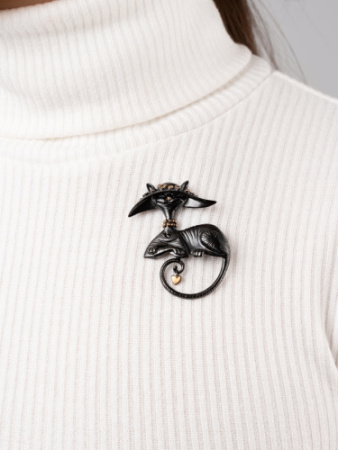 Брошь из серебра «Элегантность - Кошка в образе»