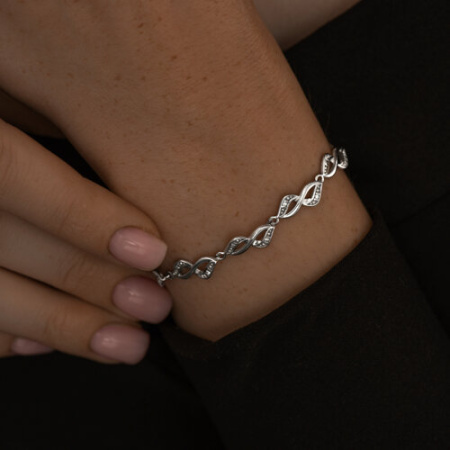 Серебряный браслет с фианитами