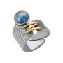 Кольцо из серебра с кианитом в позолоте
