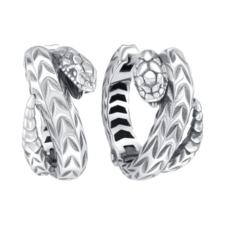 Серебряные серьги-конго «Змея»