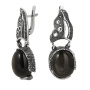 Серьги из серебра с обсидианом