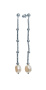 Длинные серебряные серьги «Палермо» с жемчугом 6,5 см