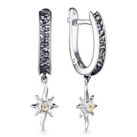 Серьги из серебра с бриллиантом