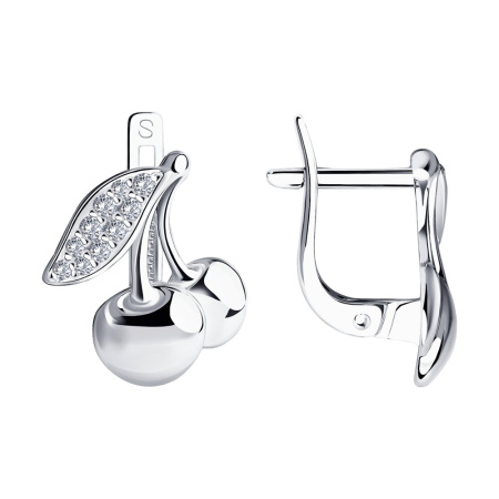 Серебряные серьги с фианитом