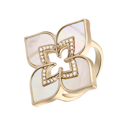 Серебряное кольцо с перламутром «Цветок»