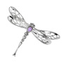Серебряная брошь с аметистом и марказитами Swarovski