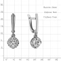 Серьги из серебра с фианитами