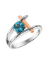 Кольцо с лондон топазом из серебра