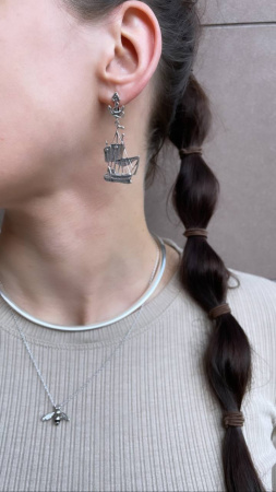 Се6ребряные серьги «Корабли»